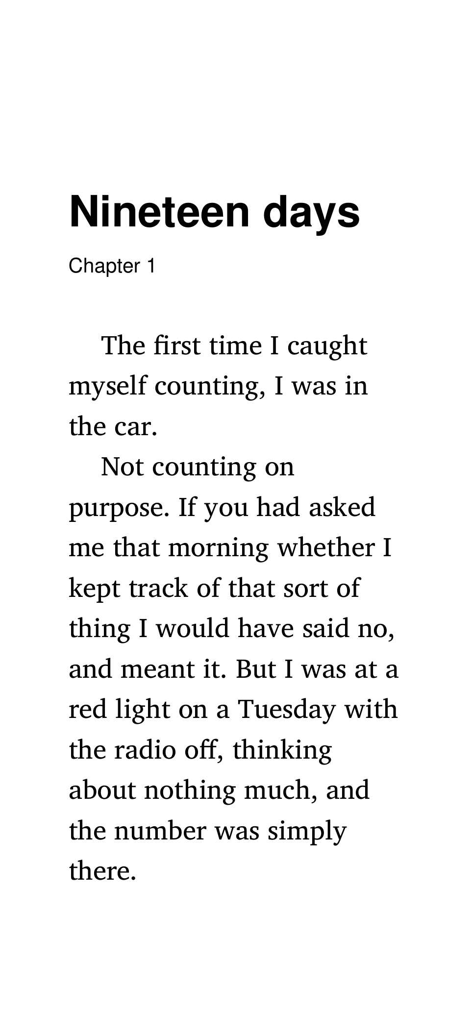The first page of chapter 1 on a phone
